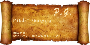 Pikó Gergely névjegykártya