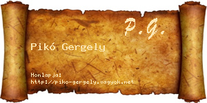 Pikó Gergely névjegykártya